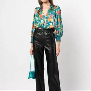 NWT Alice + Olivia Lantern Sleeve Blouss